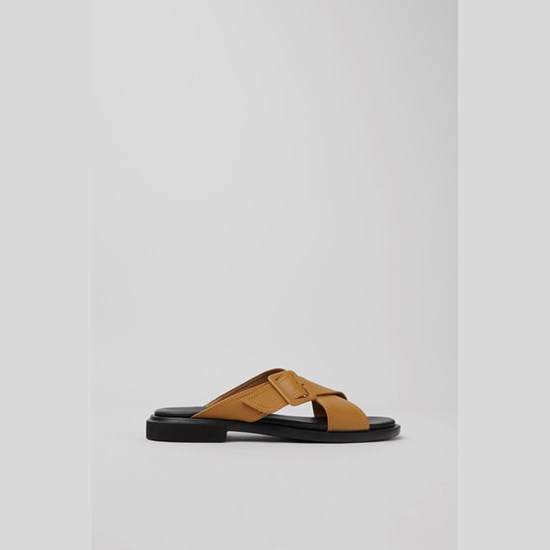 Camper Edy Flate Sandaler Dame Brune | PEHTI-7852