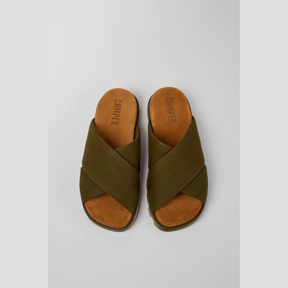 Camper Brutus Flate Sandaler Dame Grønn | PLVQK-2403