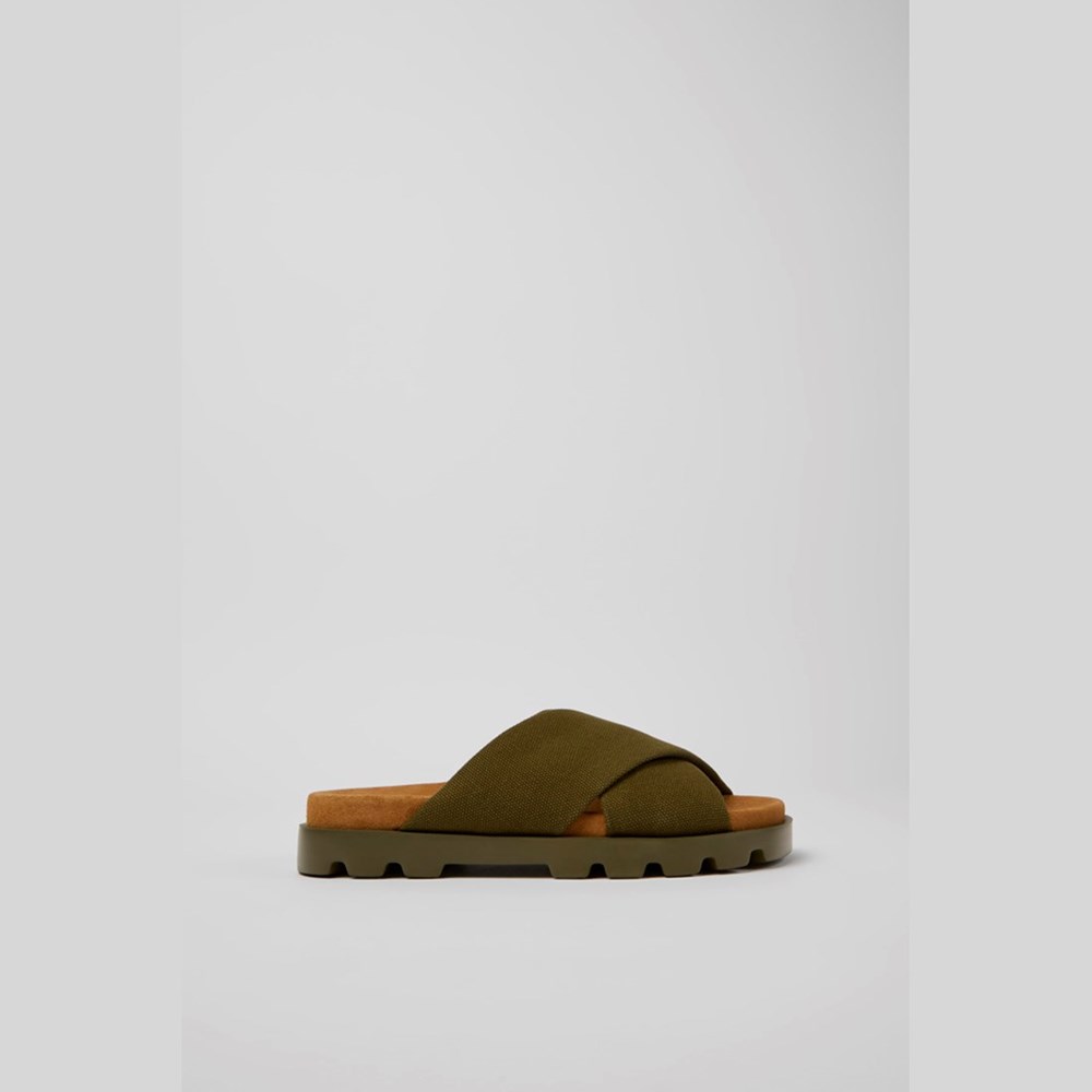 Camper Brutus Flate Sandaler Dame Grønn | PLVQK-2403