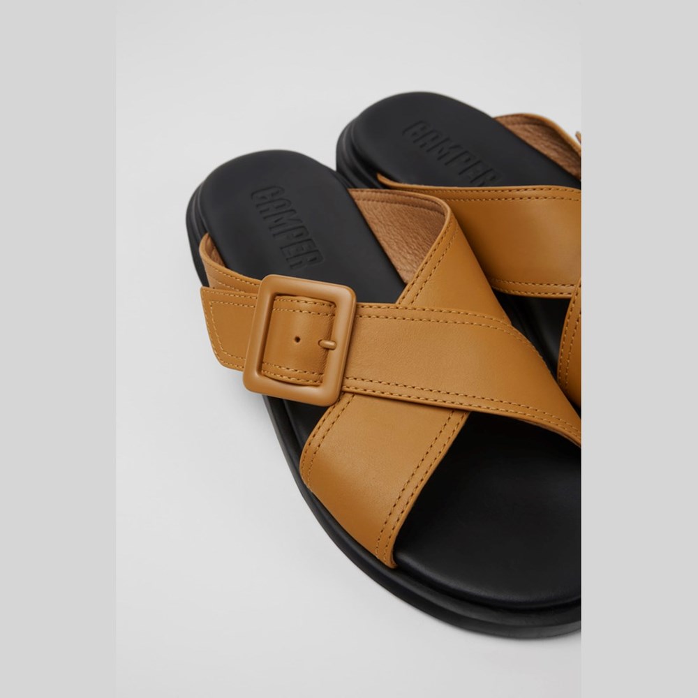 Camper Edy Flate Sandaler Dame Brune | PEHTI-7852