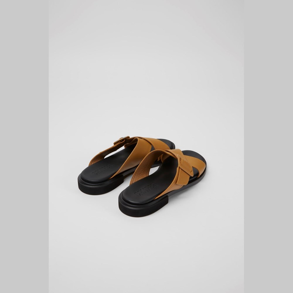 Camper Edy Flate Sandaler Dame Brune | PEHTI-7852