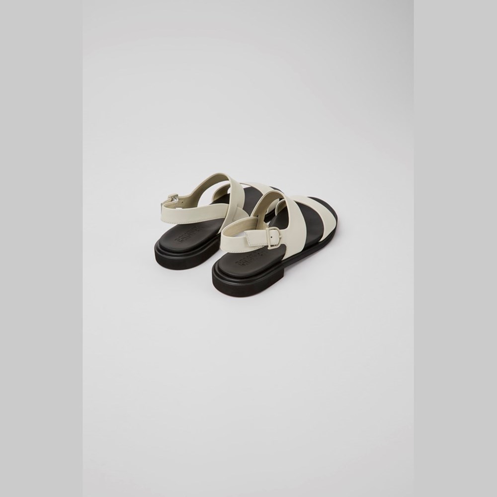 Camper Edy Flate Sandaler Dame Hvite | VZXJN-2507